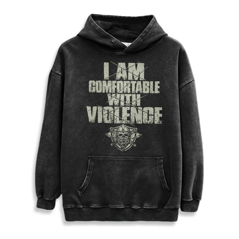 WorldNorse – Kapuzenpullover mit Aufdruck „I Am Comfortable With Violence“ - image 3