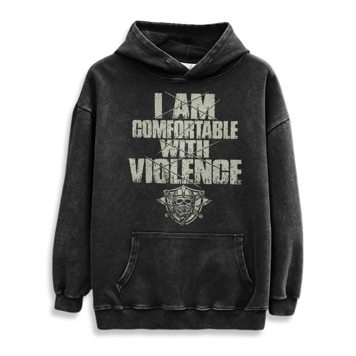 WorldNorse – Kapuzenpullover mit Aufdruck „I Am Comfortable With Violence“ - image 3
