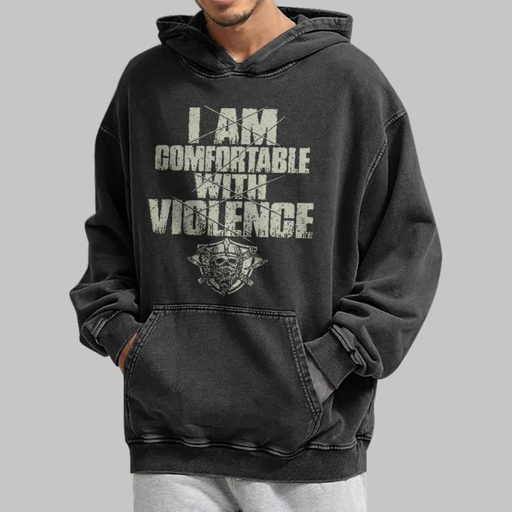 WorldNorse – Kapuzenpullover mit Aufdruck „I Am Comfortable With Violence“ - image 5