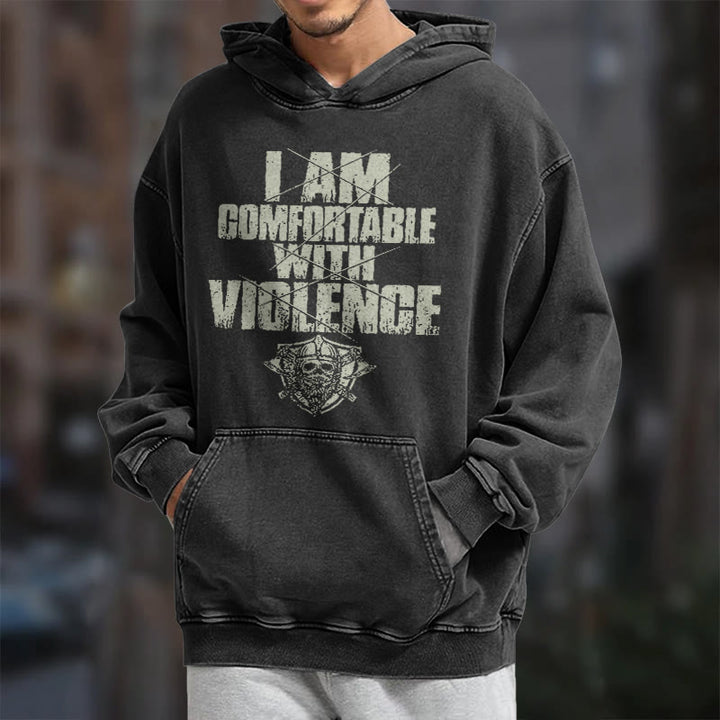 WorldNorse – Kapuzenpullover mit Aufdruck „I Am Comfortable With Violence“ - image 7