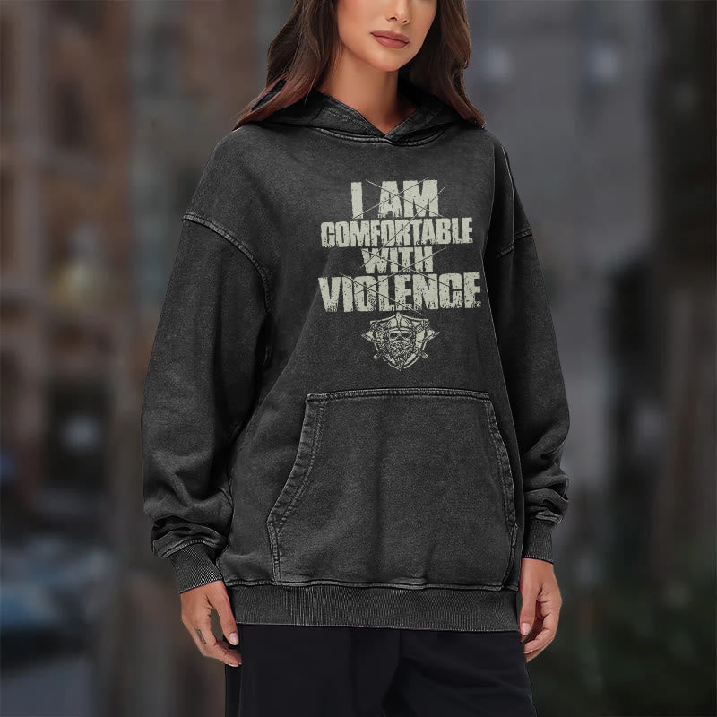WorldNorse – Kapuzenpullover mit Aufdruck „I Am Comfortable With Violence“ - image 11