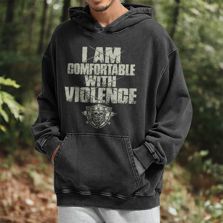 WorldNorse – Kapuzenpullover mit Aufdruck „I Am Comfortable With Violence“ - image 7