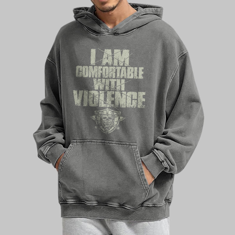WorldNorse – Kapuzenpullover mit Aufdruck „I Am Comfortable With Violence“ - image 15