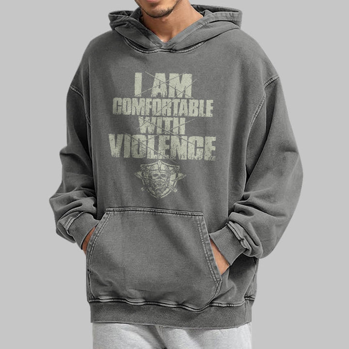 WorldNorse – Kapuzenpullover mit Aufdruck „I Am Comfortable With Violence“ - image 15