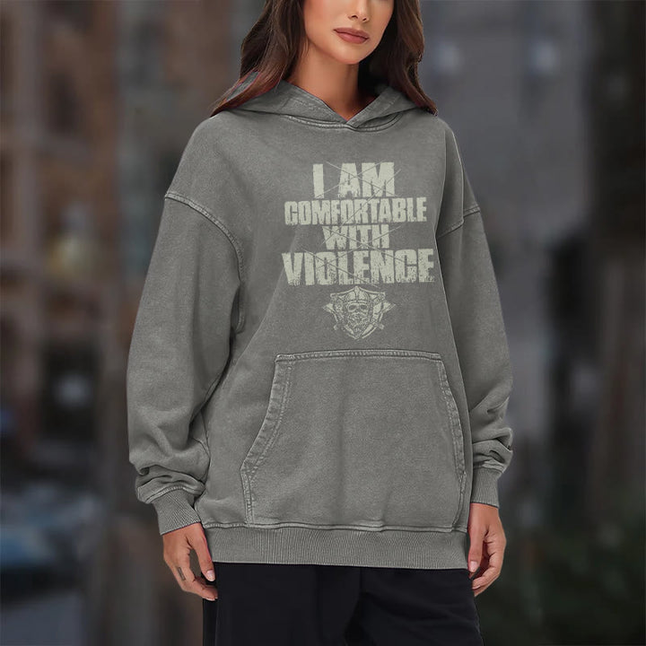 WorldNorse – Kapuzenpullover mit Aufdruck „I Am Comfortable With Violence“ - image 17