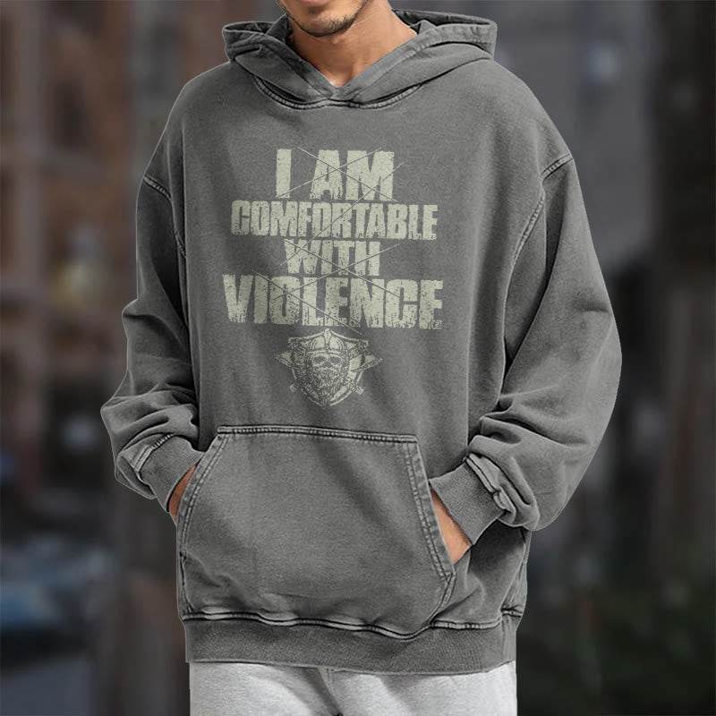 WorldNorse – Kapuzenpullover mit Aufdruck „I Am Comfortable With Violence“ - image 15