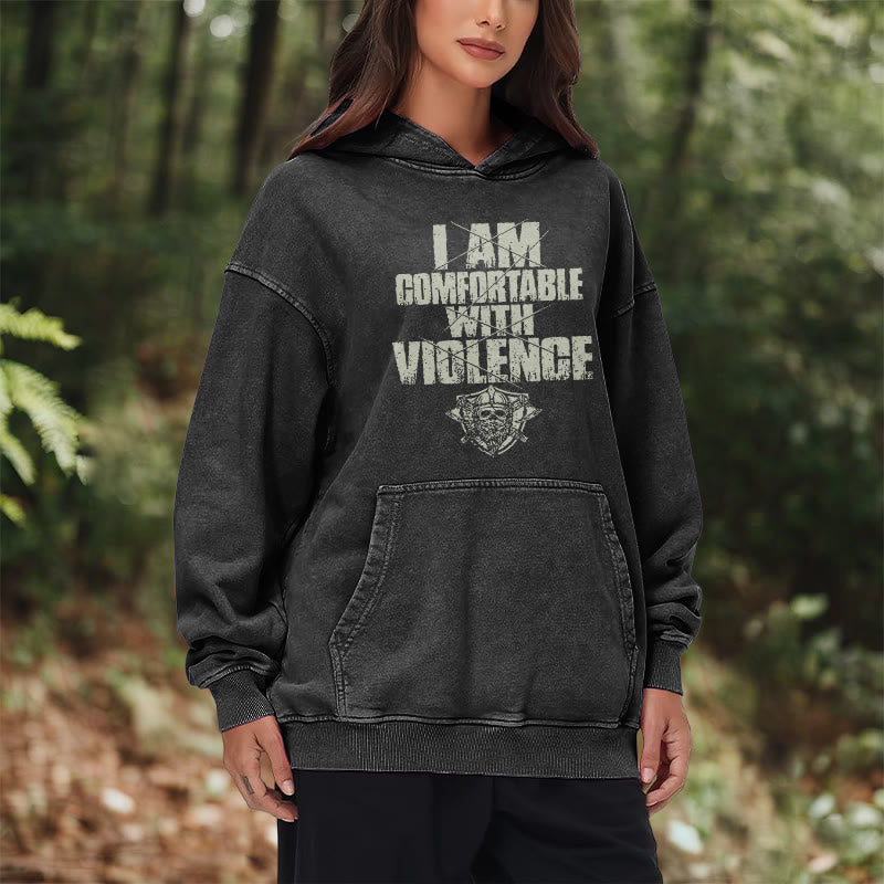 WorldNorse – Kapuzenpullover mit Aufdruck „I Am Comfortable With Violence“ - image 11