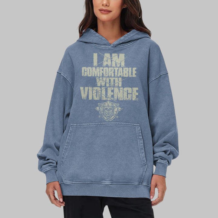 WorldNorse – Kapuzenpullover mit Aufdruck „I Am Comfortable With Violence“ - image 23