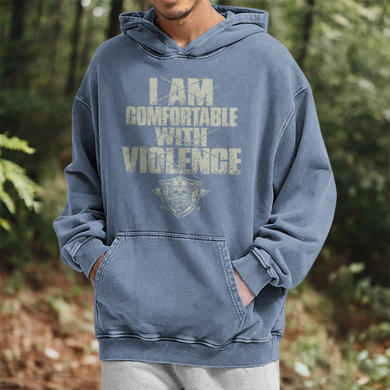 WorldNorse – Kapuzenpullover mit Aufdruck „I Am Comfortable With Violence“ - image 25