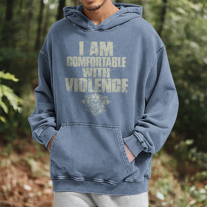 WorldNorse – Kapuzenpullover mit Aufdruck „I Am Comfortable With Violence“ - image 25