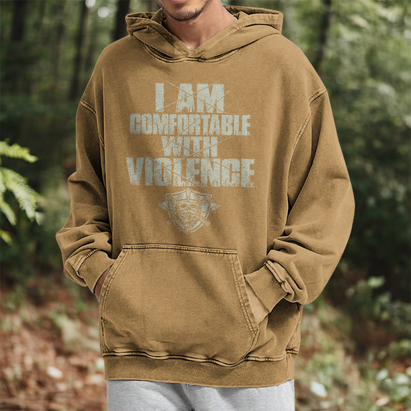 WorldNorse – Kapuzenpullover mit Aufdruck „I Am Comfortable With Violence“ - image 29