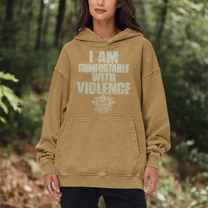 WorldNorse – Kapuzenpullover mit Aufdruck „I Am Comfortable With Violence“ - image 30
