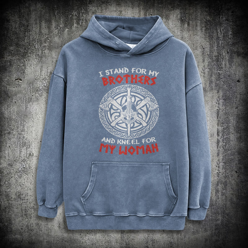 WorldNorse Viking Standbrothers gewaschener Kapuzenpullover - Blau - 3XL - image 19