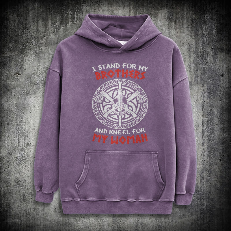 WorldNorse Viking Standbrothers gewaschener Kapuzenpullover - Lila - 3XL - image 34