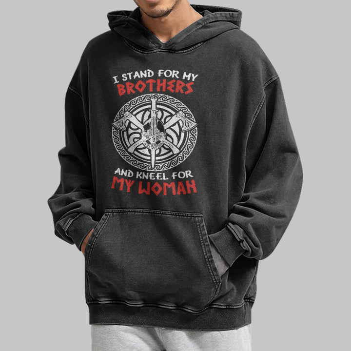 WorldNorse Viking Standbrothers gewaschener Kapuzenpullover - image 5