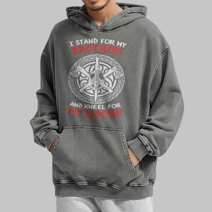 WorldNorse Viking Standbrothers gewaschener Kapuzenpullover - image 17
