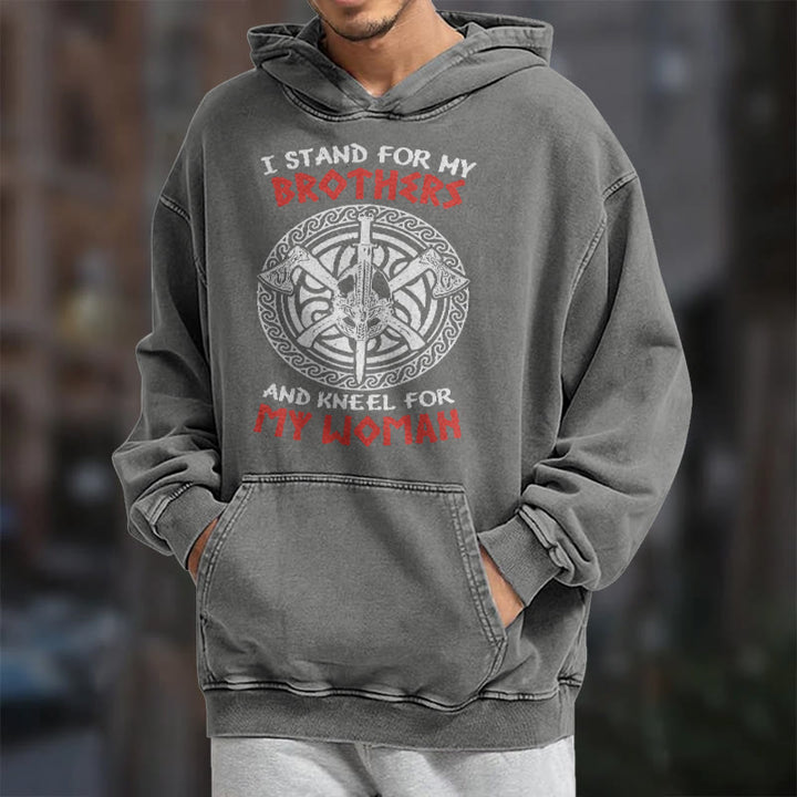 WorldNorse Viking Standbrothers gewaschener Kapuzenpullover - image 14