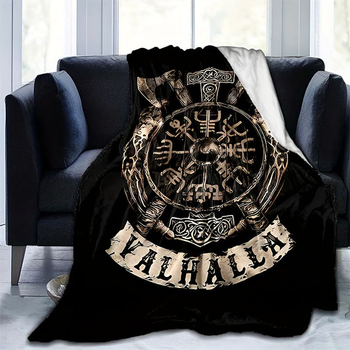 WorldNorse Wikinger Axt Vegvisir Decke - 264x228cm - image 0
