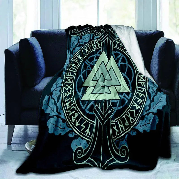 WorldNorse Wolves Vegvisir Decke - Valknut - 264x228cm - image 14
