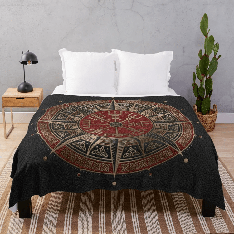 WorldNorse Wolves Vegvisir Decke