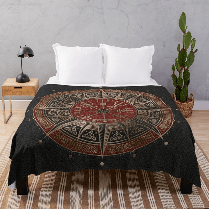 WorldNorse Wolves Vegvisir Decke