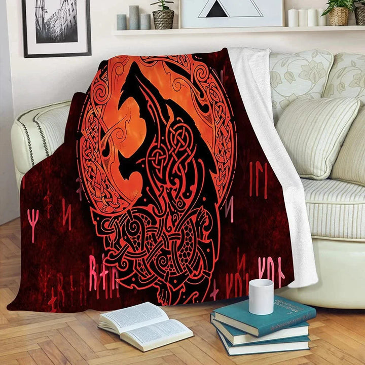WorldNorse Wolves Vegvisir Decke