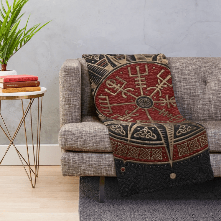 WorldNorse Wolves Vegvisir Decke