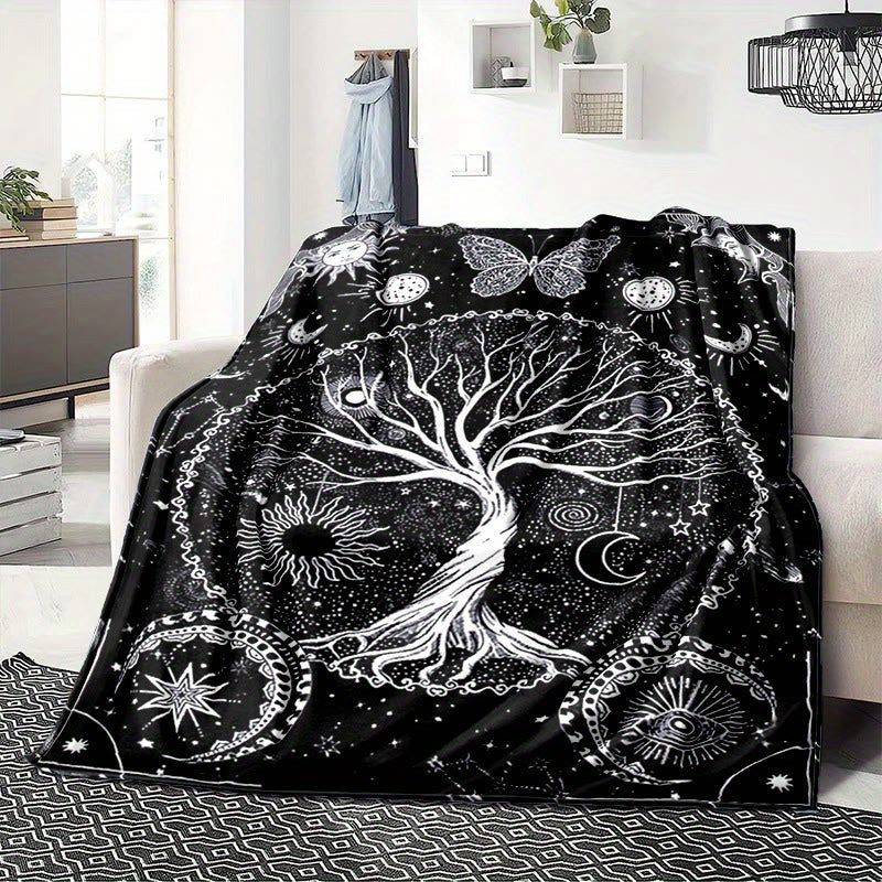 WorldNorse Decke mit Lebensbaum - Yggdrasil&Schmetterling - 264x228cm - image 0