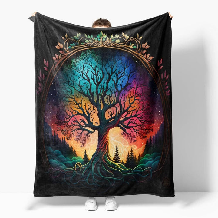 WorldNorse Keltischer Knoten Yggdrasil Decke - Farbenfrohes Yggdrasil - 264x228cm - image 11