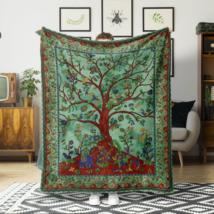 WorldNorse Keltischer Knoten Yggdrasil Decke - Grünes Yggdrasil - 264x228cm - image 12