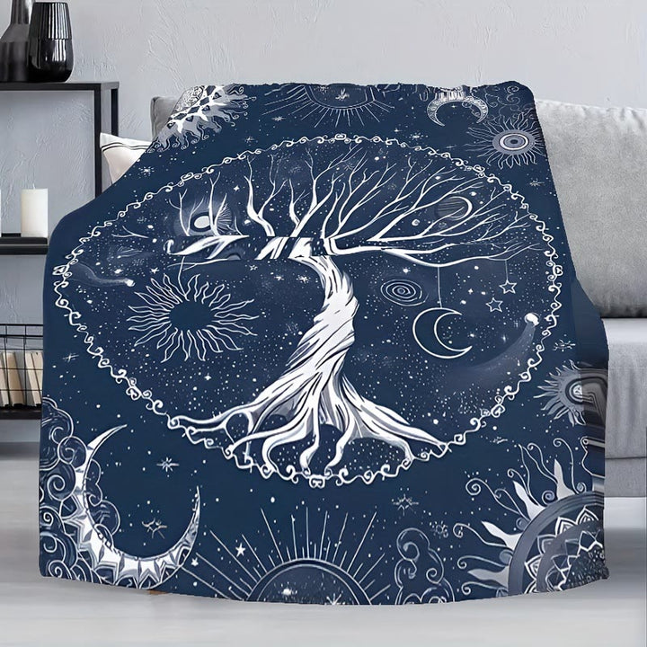WorldNorse Moon Yggdrasil Decke - Blauer Yggdrasil - 264x228cm - image 5