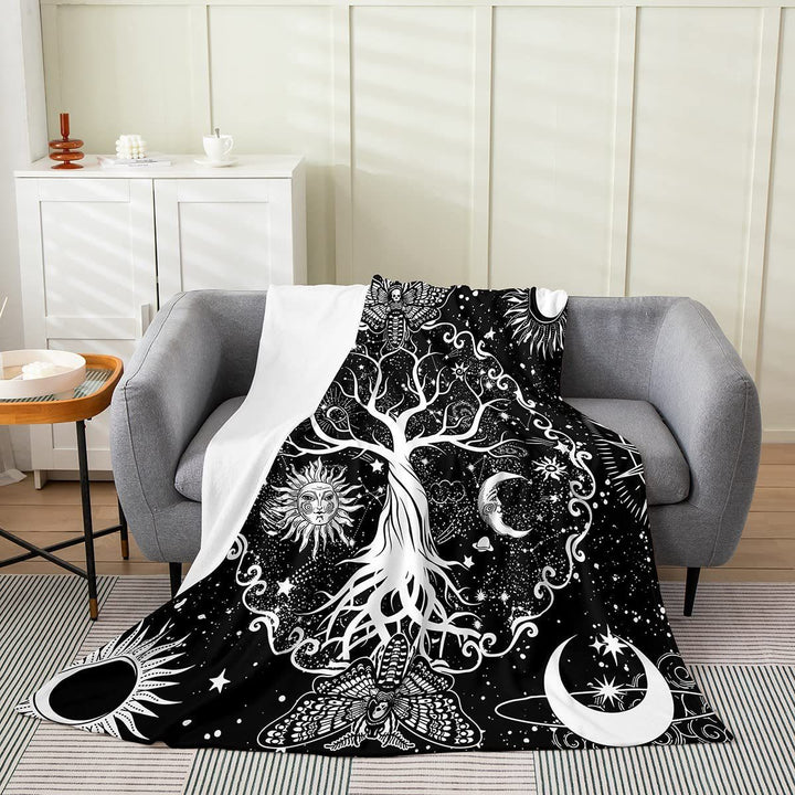 WorldNorse Moon Yggdrasil Decke - Schwarzes Yggdrasil - 264x228cm - image 10