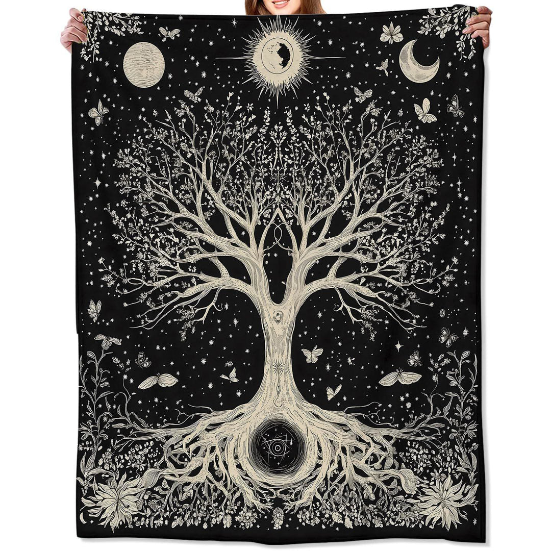 WorldNorse Moon Yggdrasil Decke - Yggdrasil + Mond - 264x228cm - image 11