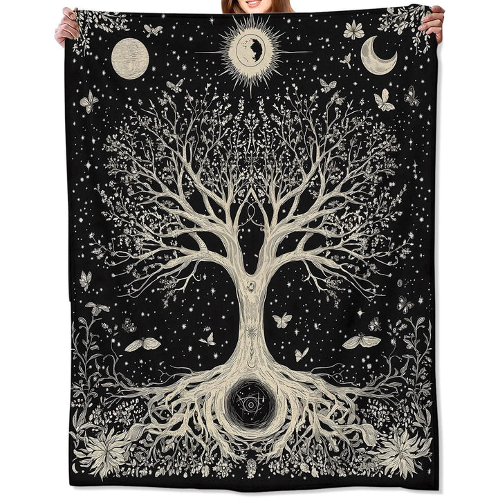 WorldNorse Moon Yggdrasil Decke - Yggdrasil + Mond - 264x228cm - image 11