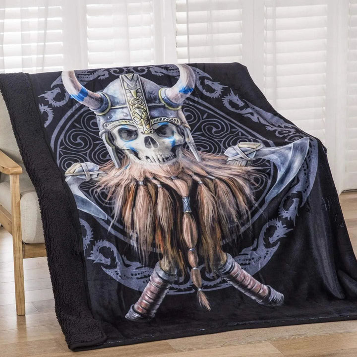 WorldNordische Wikinger-Kriegerdecke - Totenkopf-Krieger - 264x228cm - image 11