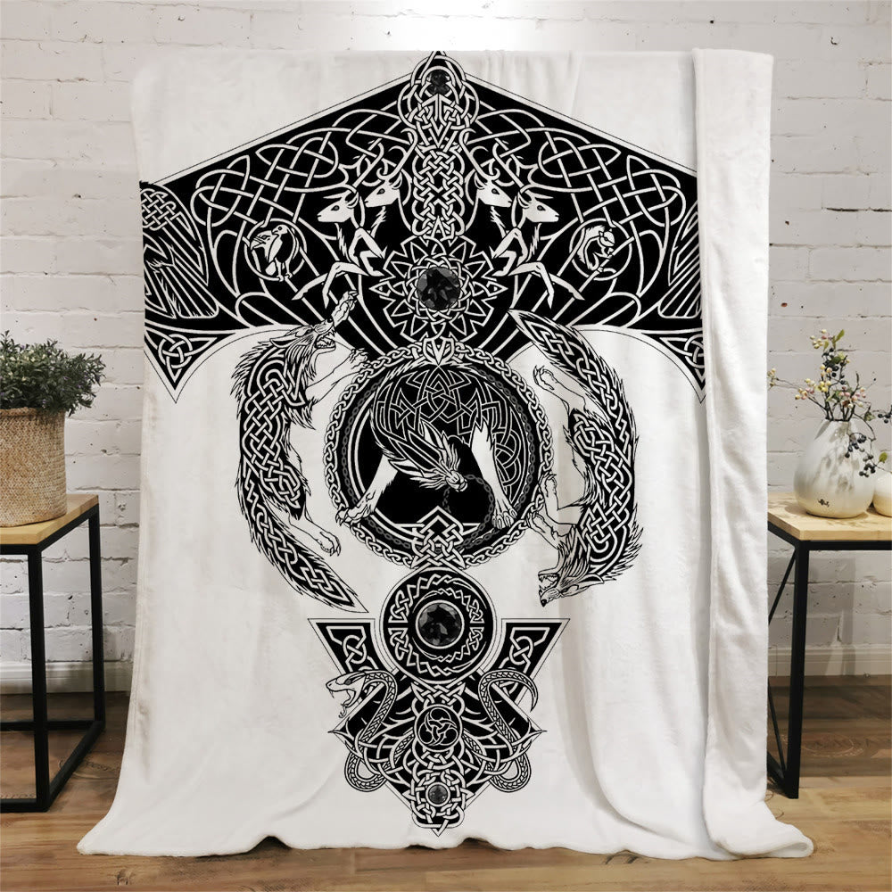 WorldNorse Keltischer Knoten Krieger Decke - Mjölnir - 264x228cm - image 2