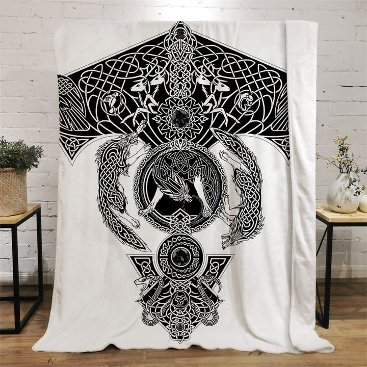WorldNorse Keltischer Knoten Krieger Decke - Mjölnir - 264x228cm - image 2