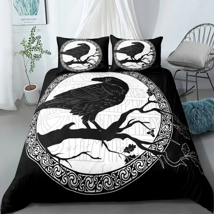 WorldNorse Raven Rune Bettwäsche-Set