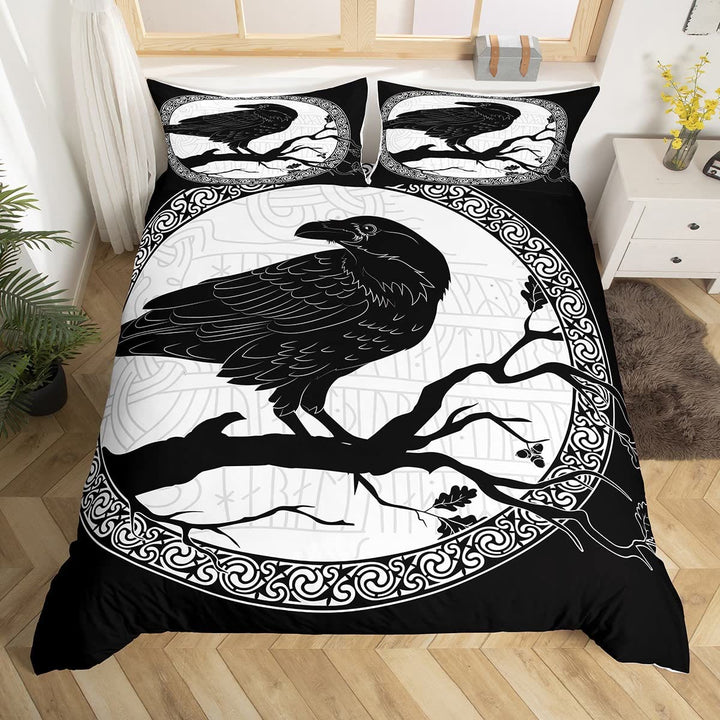 WorldNorse Raven Rune Bettwäsche-Set