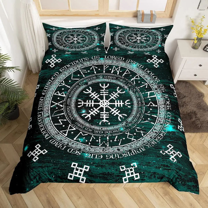 WorldNorse Vegvisir Rune Bettwäsche-Set