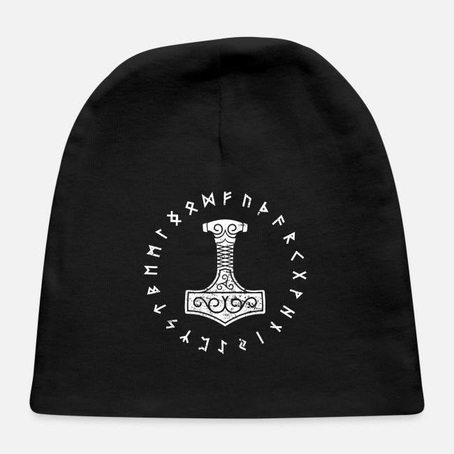 WorldNorse Thors Hammer Runen Runde Beanie