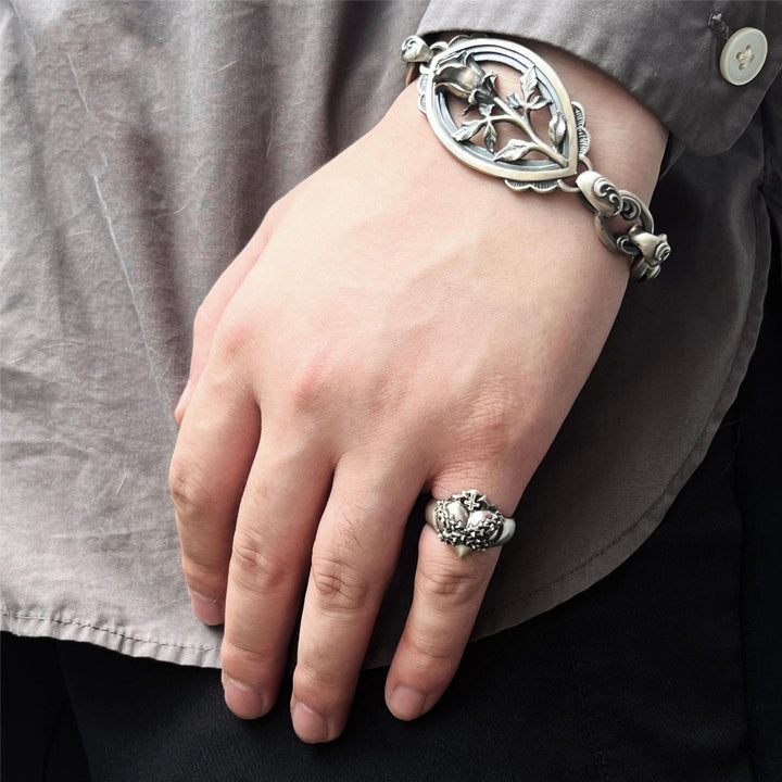 WorldNorse Herz aus Dornen Kreuz Ring