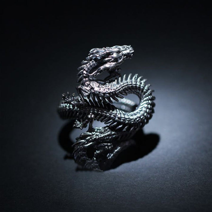 WorldNorse Cooler verstellbarer Ring mit Drachenskelett