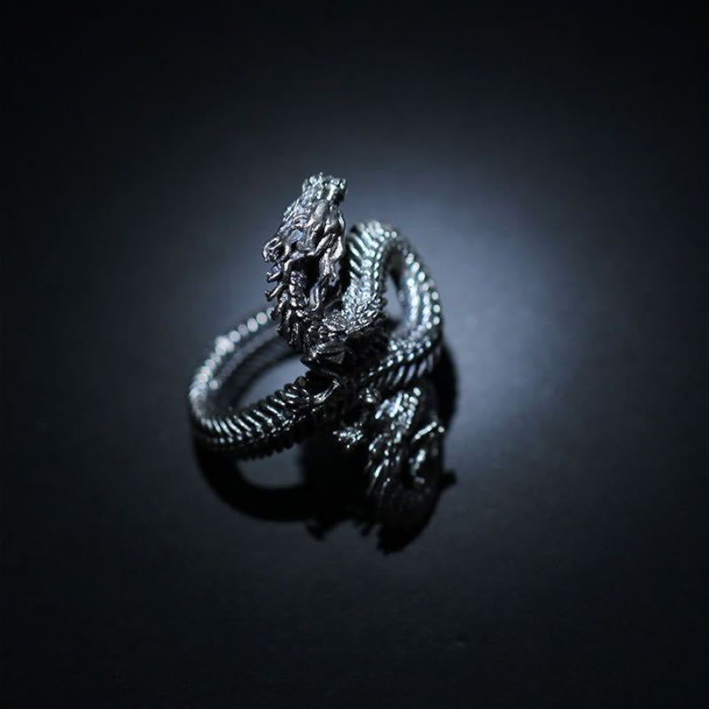 WorldNorse Cooler verstellbarer Ring mit Drachenskelett