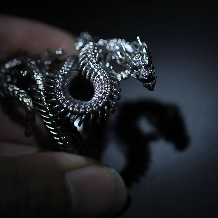 WorldNorse Cooler verstellbarer Ring mit Drachenskelett