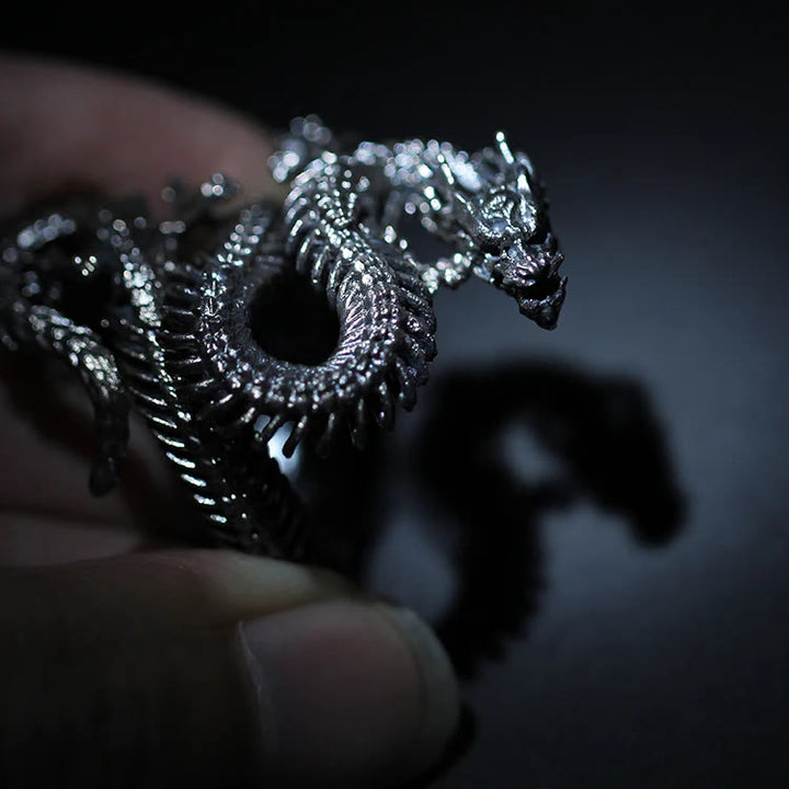 WorldNorse Cooler verstellbarer Ring mit Drachenskelett
