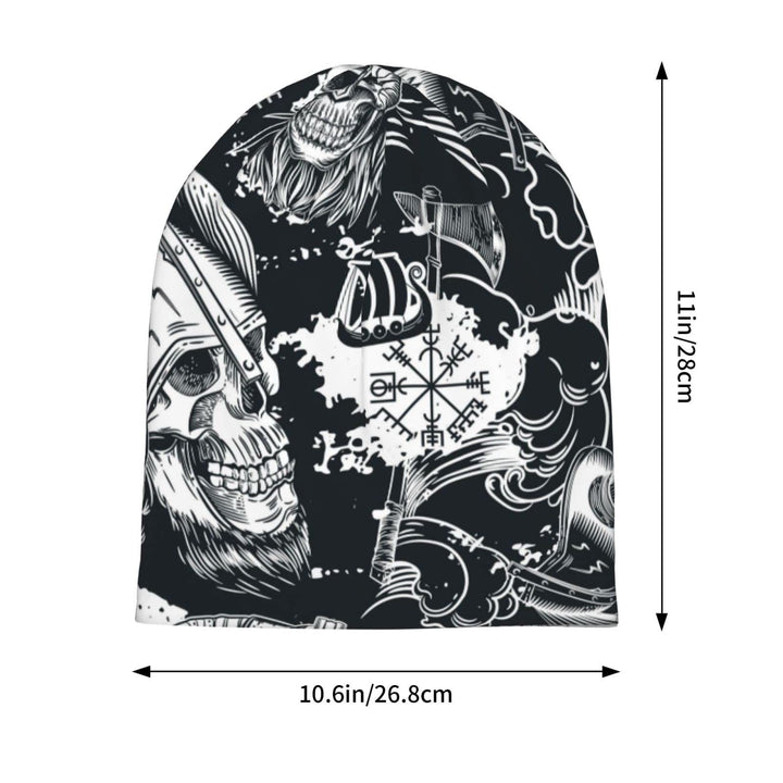 WorldNorse Vegvisir Totenkopf-Krieger-Mütze