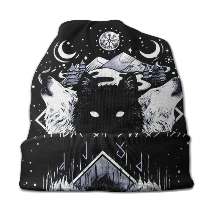 WorldNorse Vegvisir Runen mit Wolf Beanie