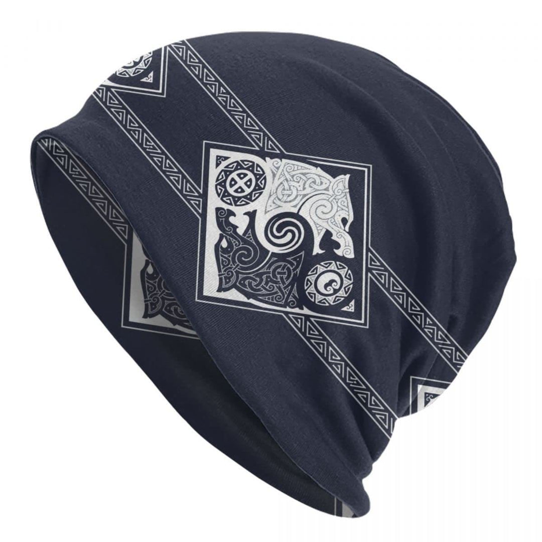 WorldNorse Doppelwölfe Nordische Beanie
