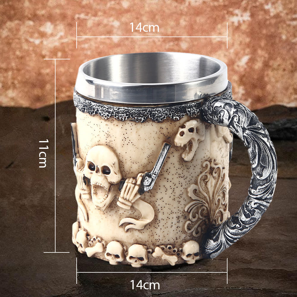 WorldNorse Revolverheld Totenkopf Tasse